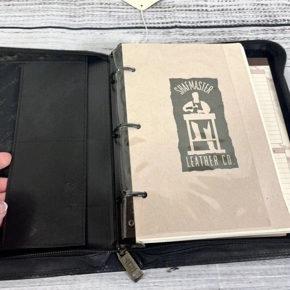 Vintage 1998 Shafmaster Amboldi Black Leather Office Day Planner Address Book - Picture 10 of 16